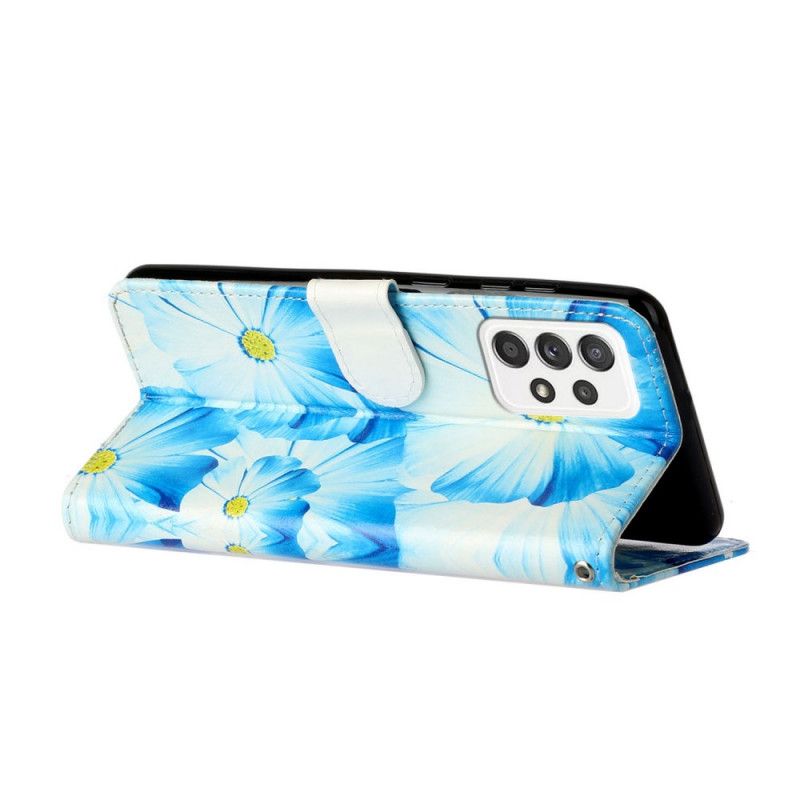 Læder Cover Samsung Galaxy A33 5G Blomsterstilen