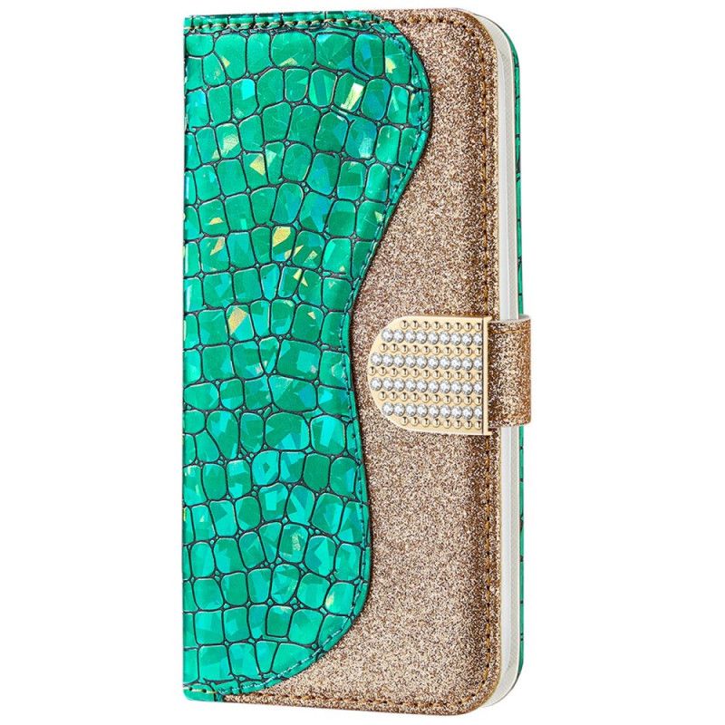 Læder Cover Samsung Galaxy A33 5G Croc Diamanter