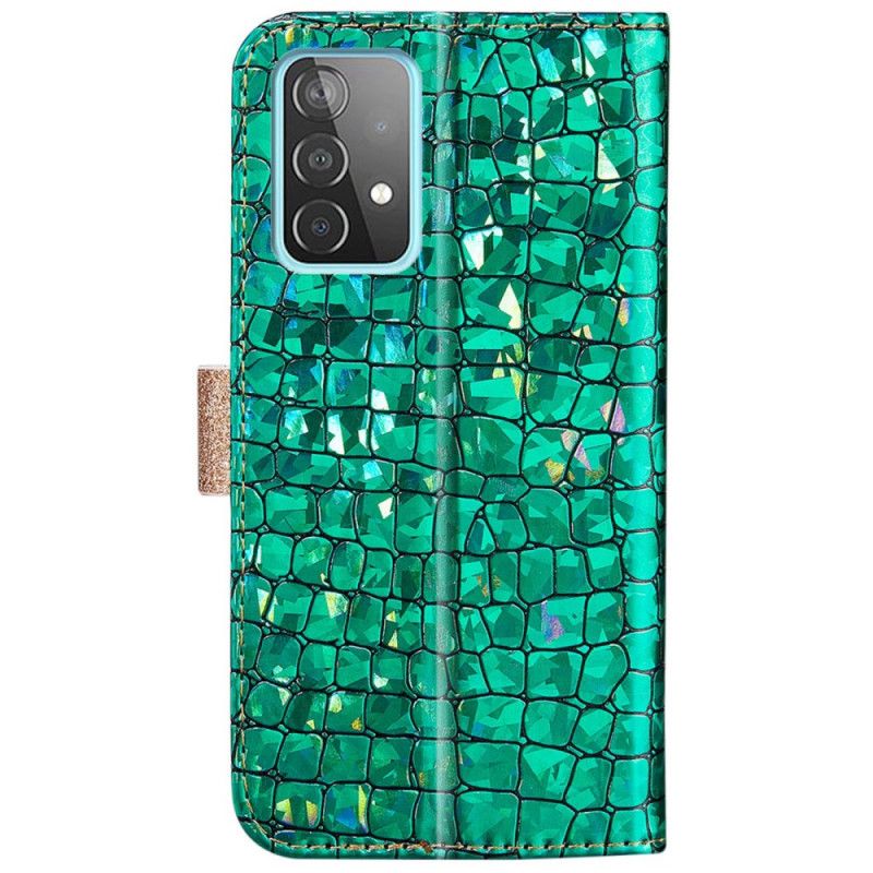 Læder Cover Samsung Galaxy A33 5G Croc Diamanter