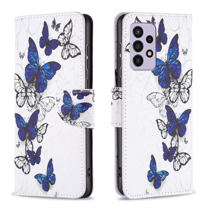 Læder Cover Samsung Galaxy A33 5G Sommerfugle