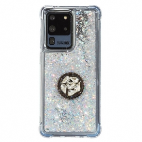 Cover Samsung Galaxy S20 Ultra Glitter Ring-støtte