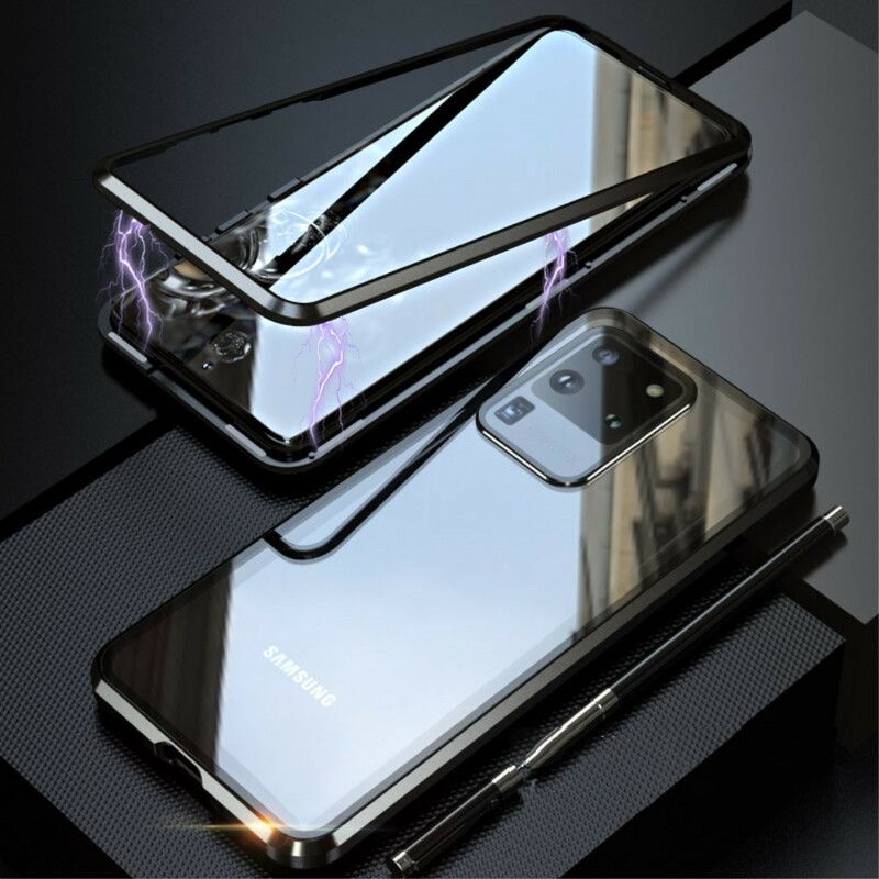 Cover Samsung Galaxy S20 Ultra Metalkanter Og Hærdet Glas