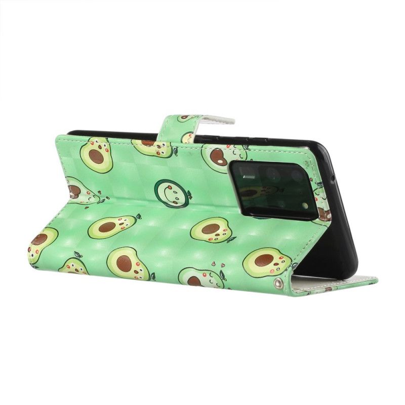 Flip Cover Samsung Galaxy S20 Ultra Med Snor Avocado Justerbar Rem