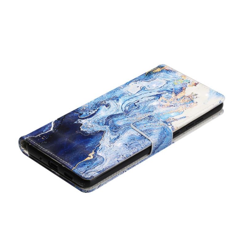 Flip Cover Samsung Galaxy S20 Ultra Med Snor Justerbar Marmorrem