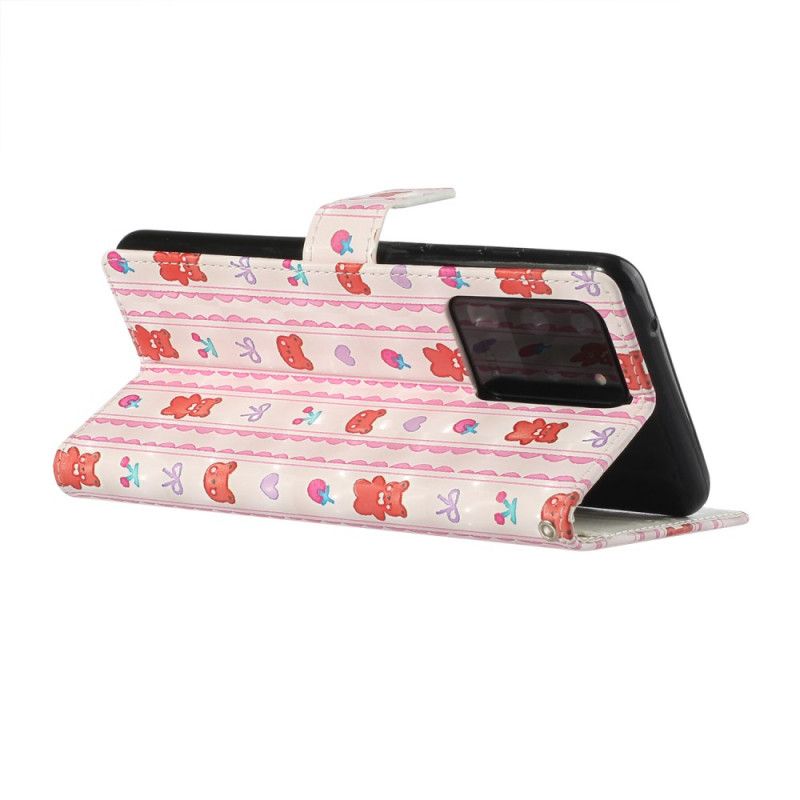 Flip Cover Samsung Galaxy S20 Ultra Med Snor Justerbare Stropper