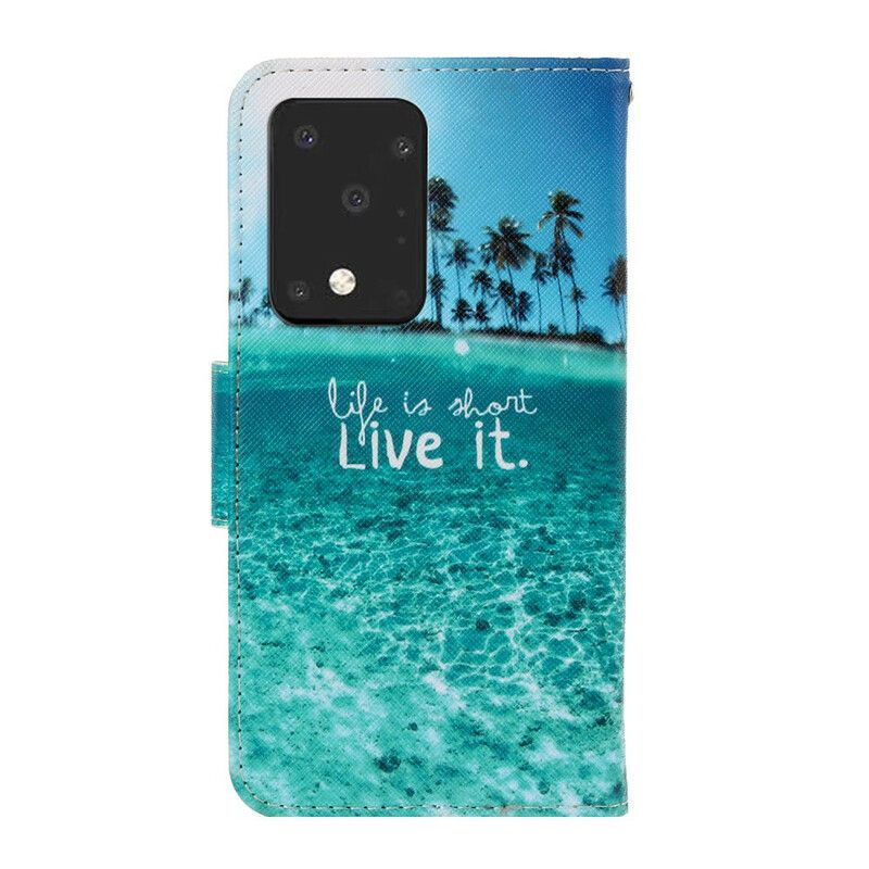 Flip Cover Samsung Galaxy S20 Ultra Med Snor Lev Det Strappy