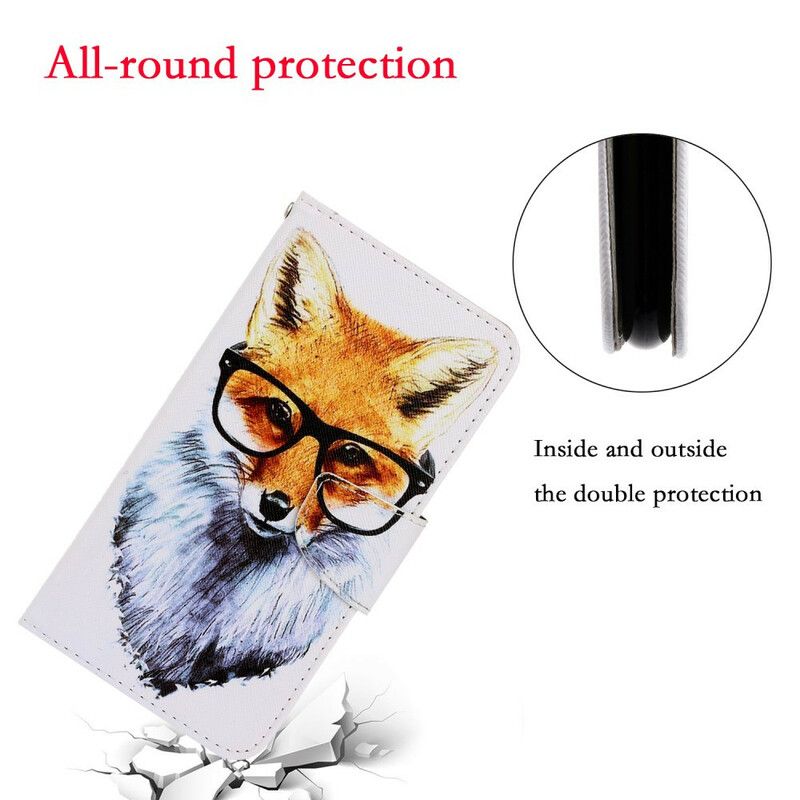 Læder Cover Samsung Galaxy S20 Ultra Med Snor Smart Fox Med Rem