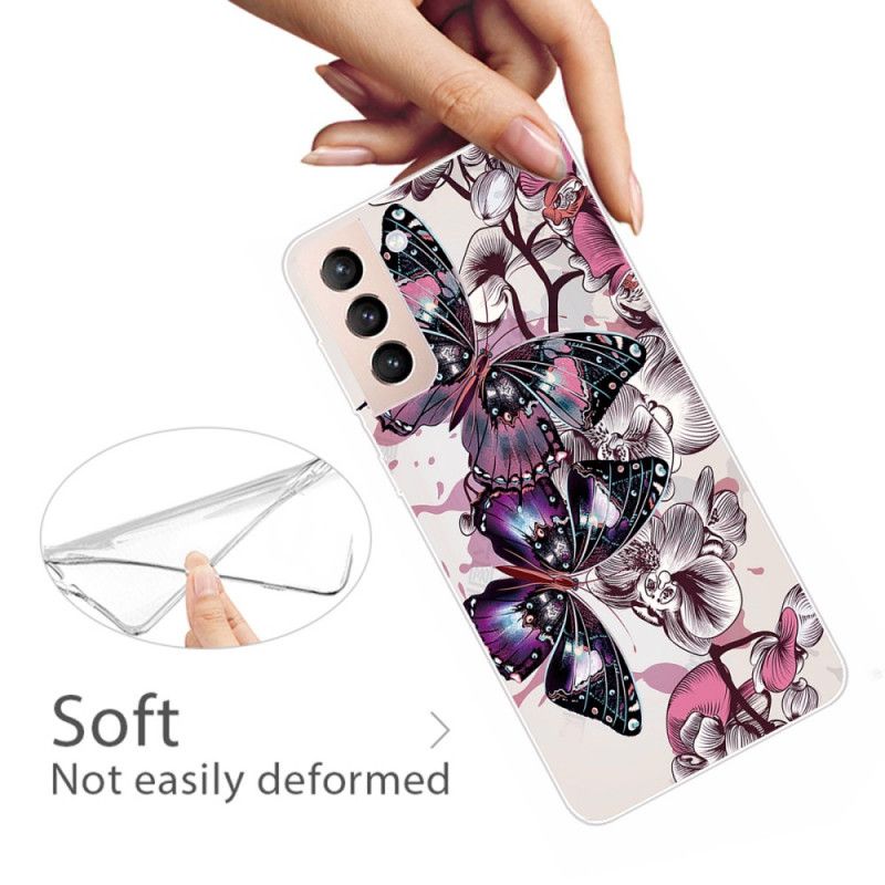 Cover Samsung Galaxy S22 5G Farverige Sommerfugle