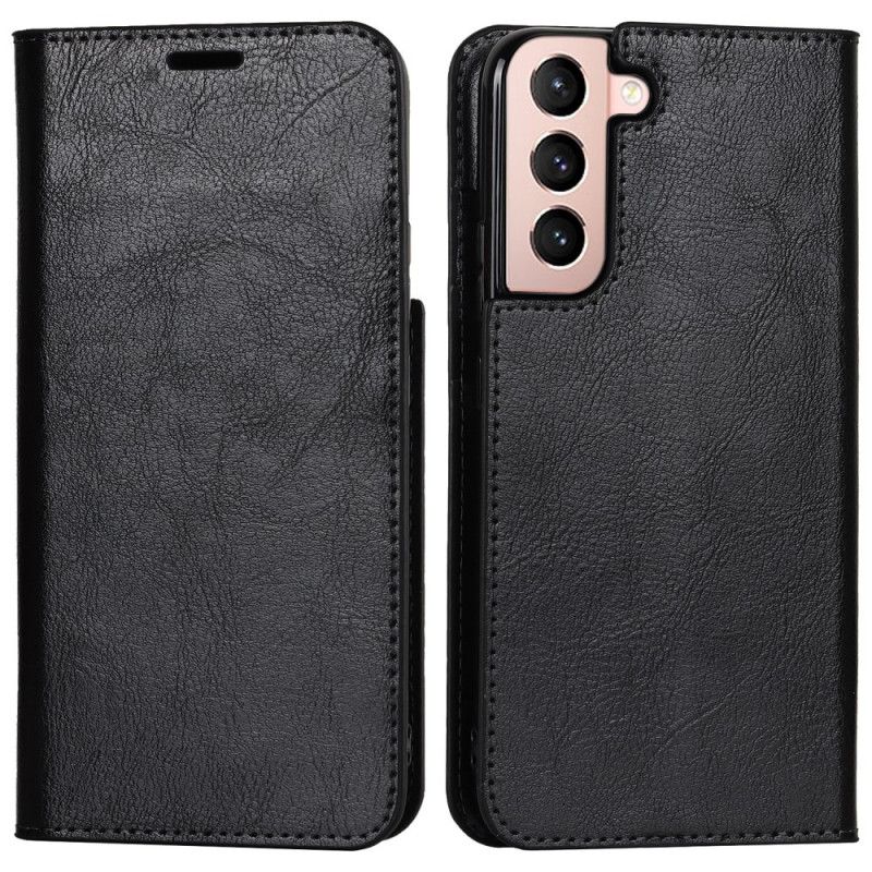 Cover Samsung Galaxy S22 5G Flip Cover Ægte Læder