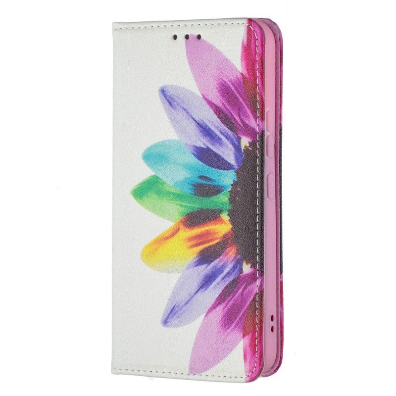 Cover Samsung Galaxy S22 5G Flip Cover Akvarelblomst