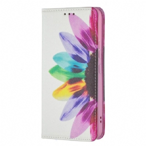 Cover Samsung Galaxy S22 5G Flip Cover Akvarelblomst