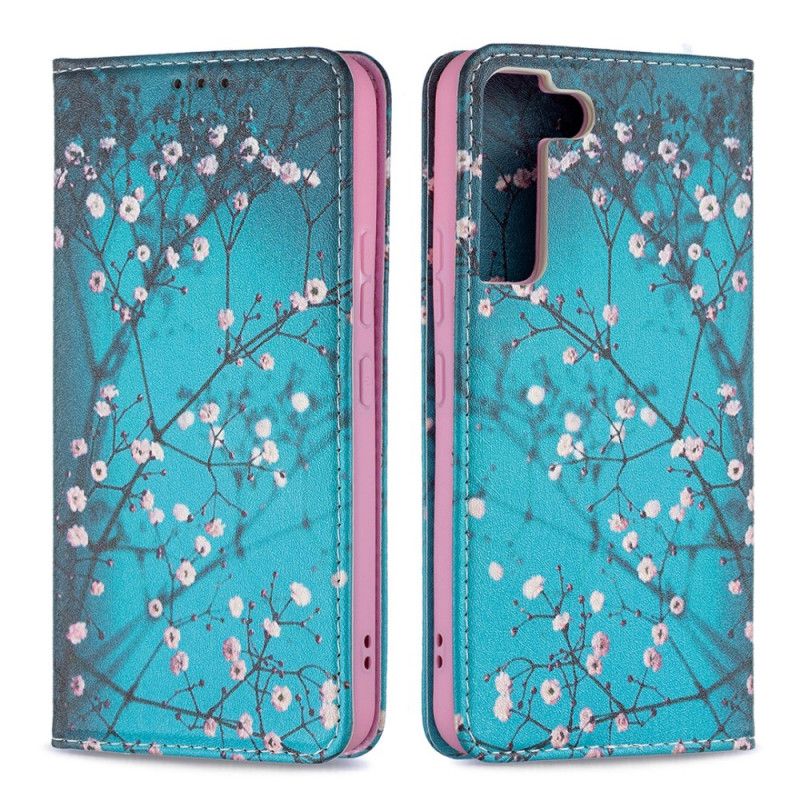 Cover Samsung Galaxy S22 5G Flip Cover Blomstrende Grene