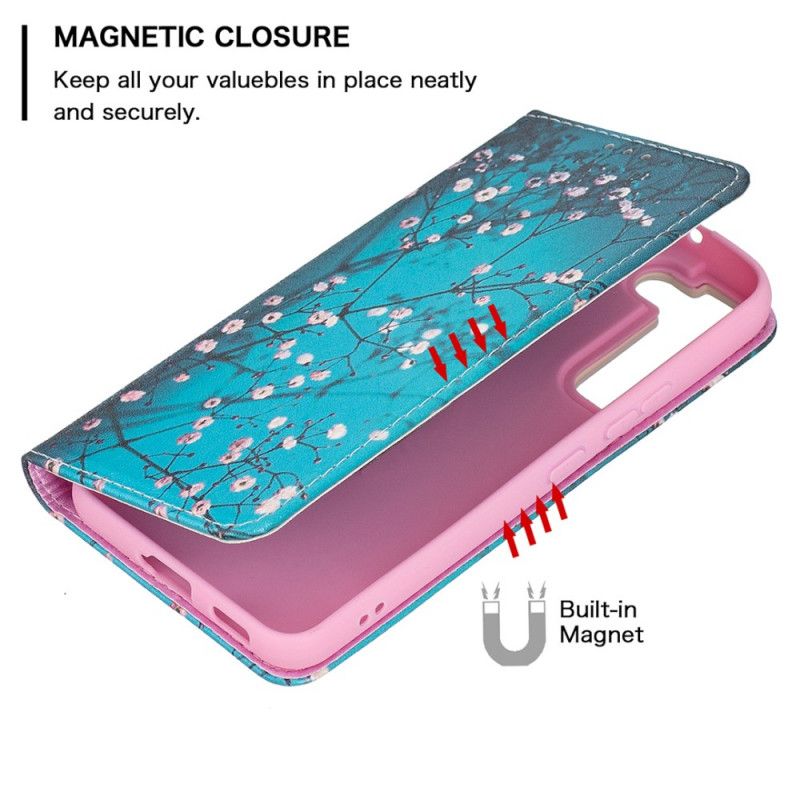 Cover Samsung Galaxy S22 5G Flip Cover Blomstrende Grene