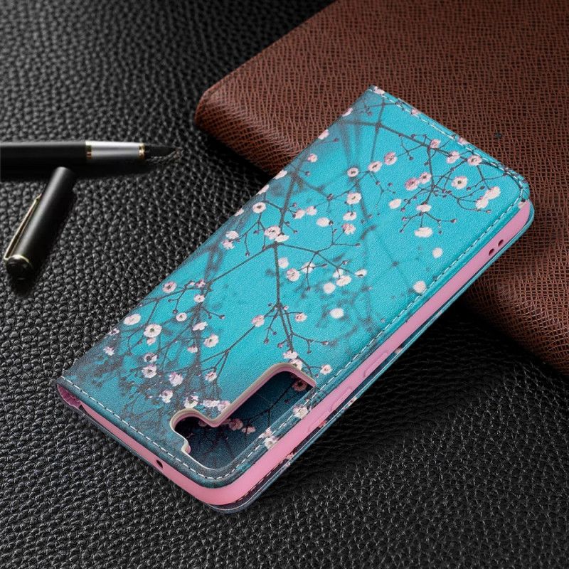 Cover Samsung Galaxy S22 5G Flip Cover Blomstrende Grene