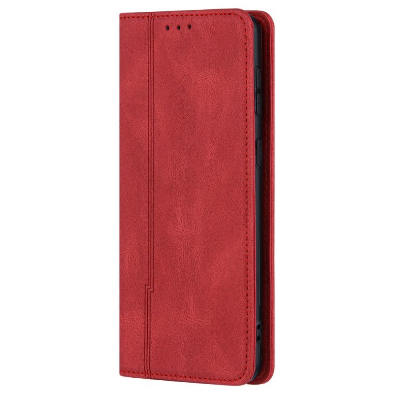 Cover Samsung Galaxy S22 5G Flip Cover Linje Læderstil