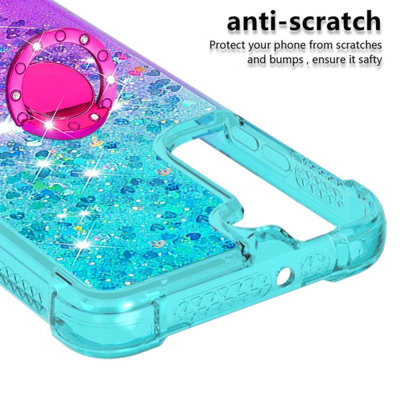 Cover Samsung Galaxy S22 5G Glitter Ring-støtte