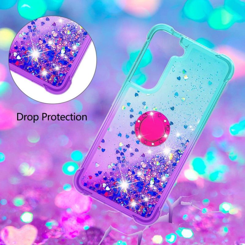 Cover Samsung Galaxy S22 5G Glitter Ring-støtte