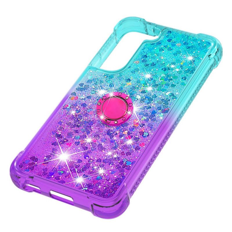 Cover Samsung Galaxy S22 5G Glitter Ring-støtte