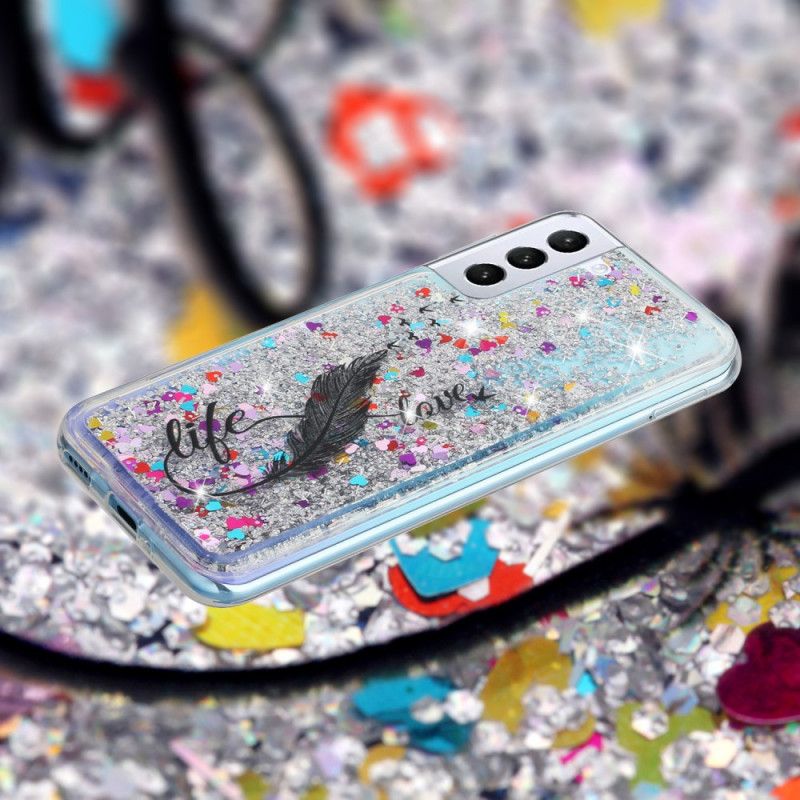 Cover Samsung Galaxy S22 5G Liv & Kærlighed Glitter