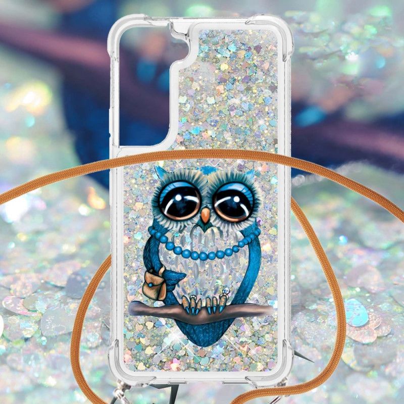 Cover Samsung Galaxy S22 5G Med Snor Frøken Ugle Glittersnor