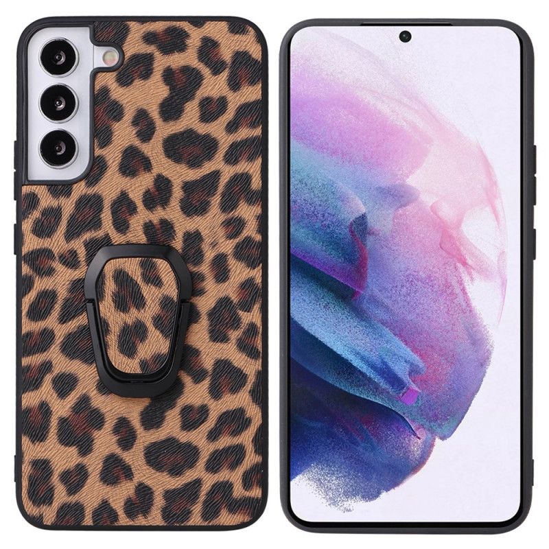 Cover Samsung Galaxy S22 5G Ringstøtte I Leopardstil