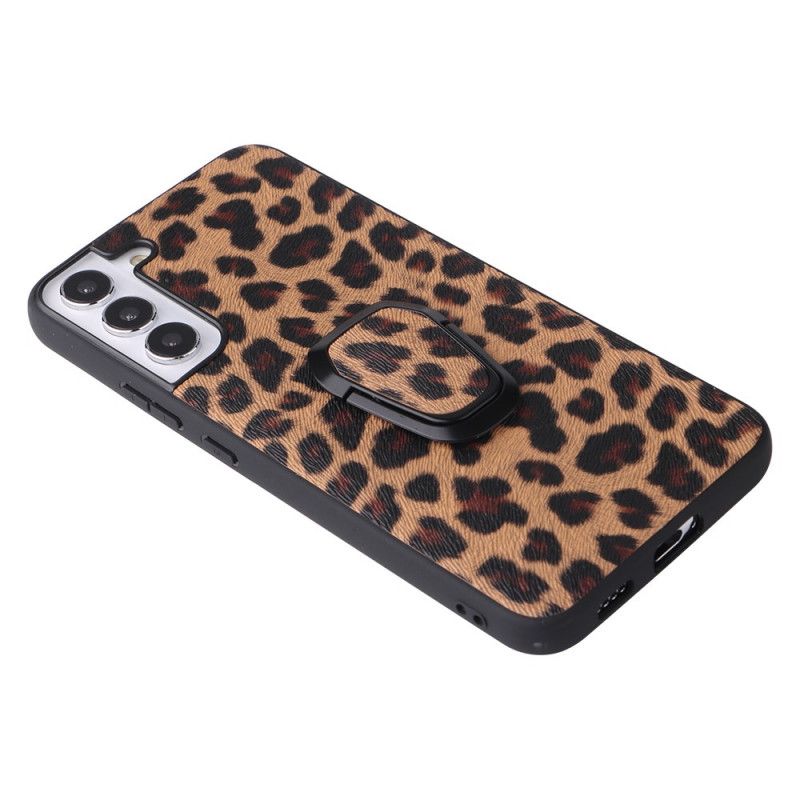 Cover Samsung Galaxy S22 5G Ringstøtte I Leopardstil