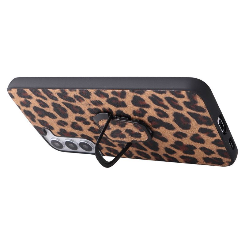 Cover Samsung Galaxy S22 5G Ringstøtte I Leopardstil