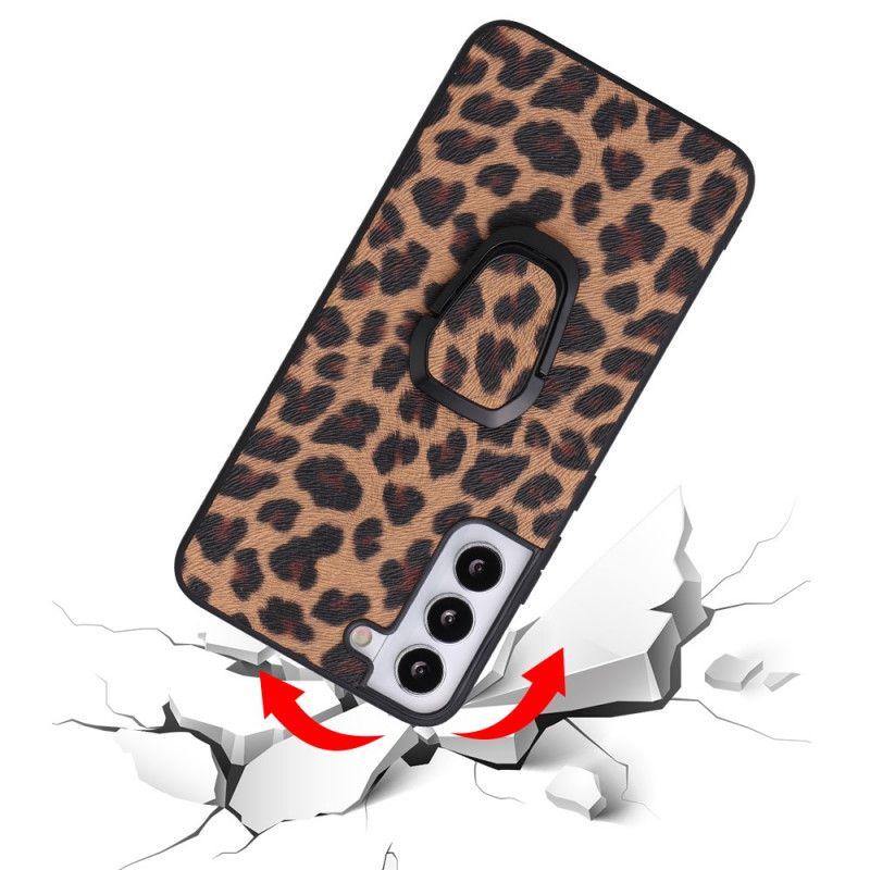 Cover Samsung Galaxy S22 5G Ringstøtte I Leopardstil