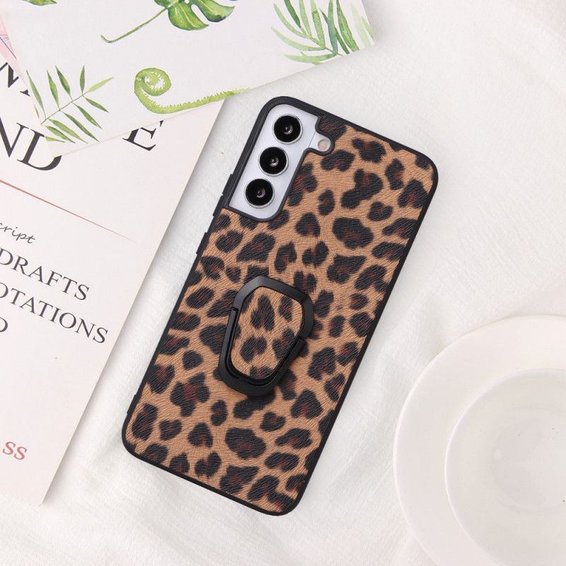 Cover Samsung Galaxy S22 5G Ringstøtte I Leopardstil