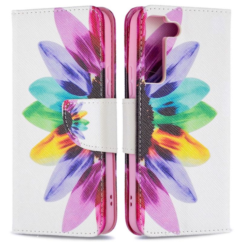 Flip Cover Samsung Galaxy S22 5G Akvarelblomst