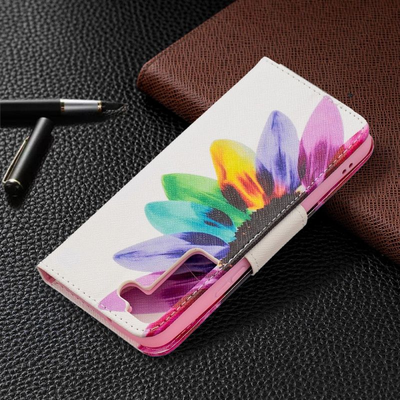 Flip Cover Samsung Galaxy S22 5G Akvarelblomst