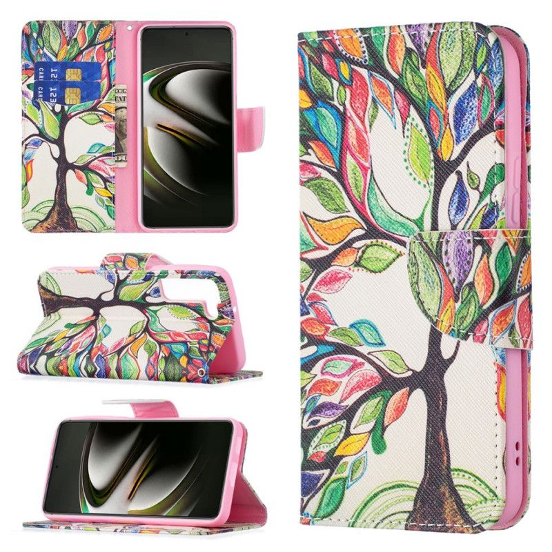 Flip Cover Samsung Galaxy S22 5G Farvet Træ