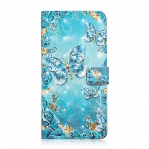 Flip Cover Samsung Galaxy S22 5G Flyvende Sommerfugle