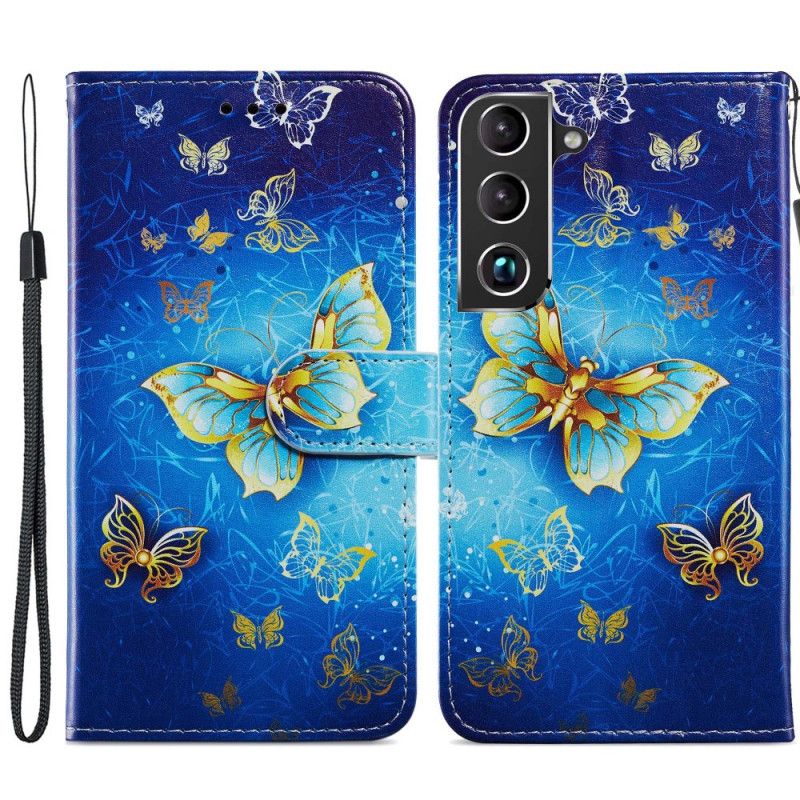 Flip Cover Samsung Galaxy S22 5G Flyvende Sommerfugle