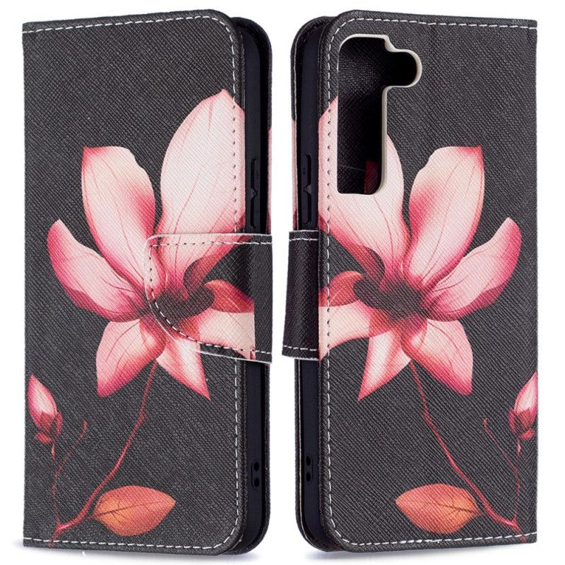 Flip Cover Samsung Galaxy S22 5G Pink Blomst