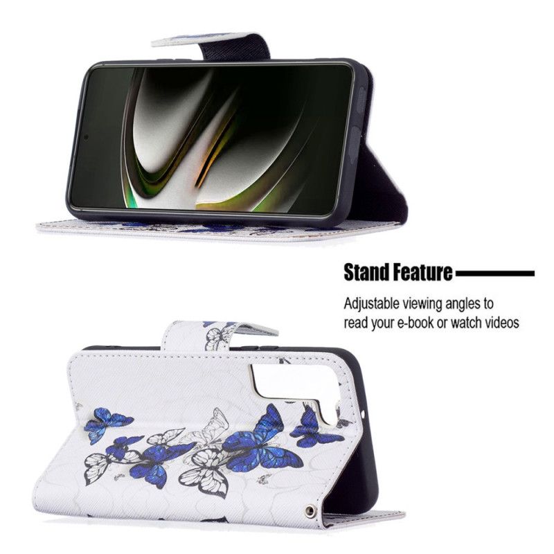 Flip Cover Samsung Galaxy S22 5G Sommerfuglekonger