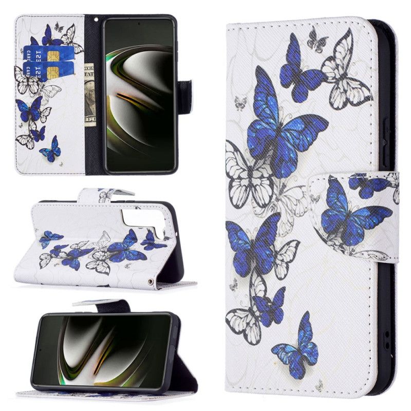 Flip Cover Samsung Galaxy S22 5G Sommerfuglekonger