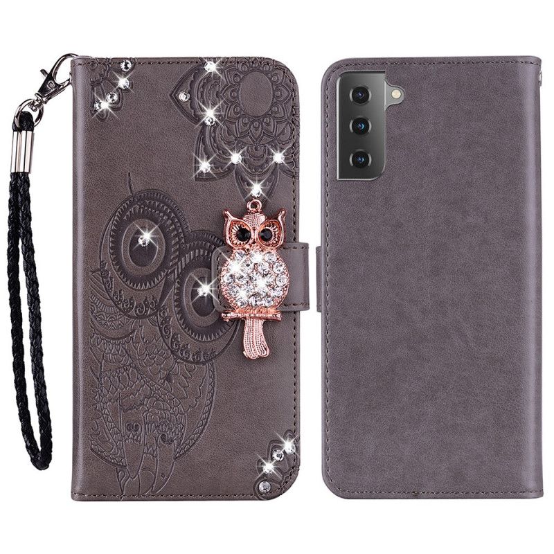 Flip Cover Samsung Galaxy S22 5G Ugle Mandala Og Charm