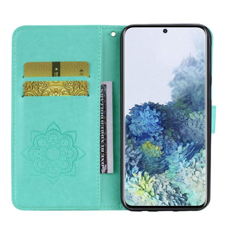 Flip Cover Samsung Galaxy S22 5G Ugle Mandala Og Snor