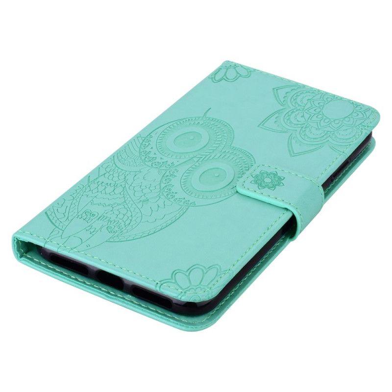 Flip Cover Samsung Galaxy S22 5G Ugle Mandala Og Snor