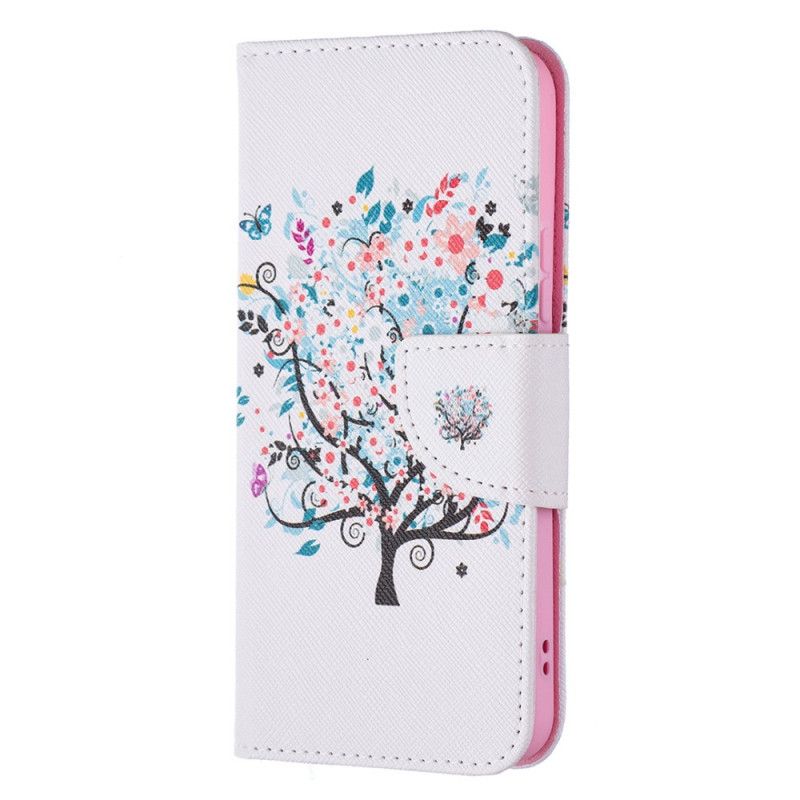 Læder Cover Samsung Galaxy S22 5G Blomstret Træ