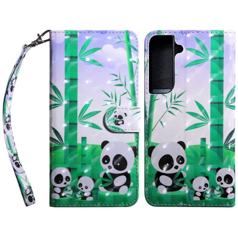 Læder Cover Samsung Galaxy S22 5G Pandafamilien