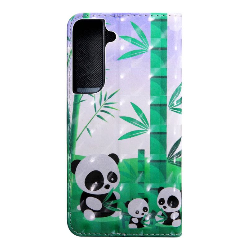 Læder Cover Samsung Galaxy S22 5G Pandafamilien