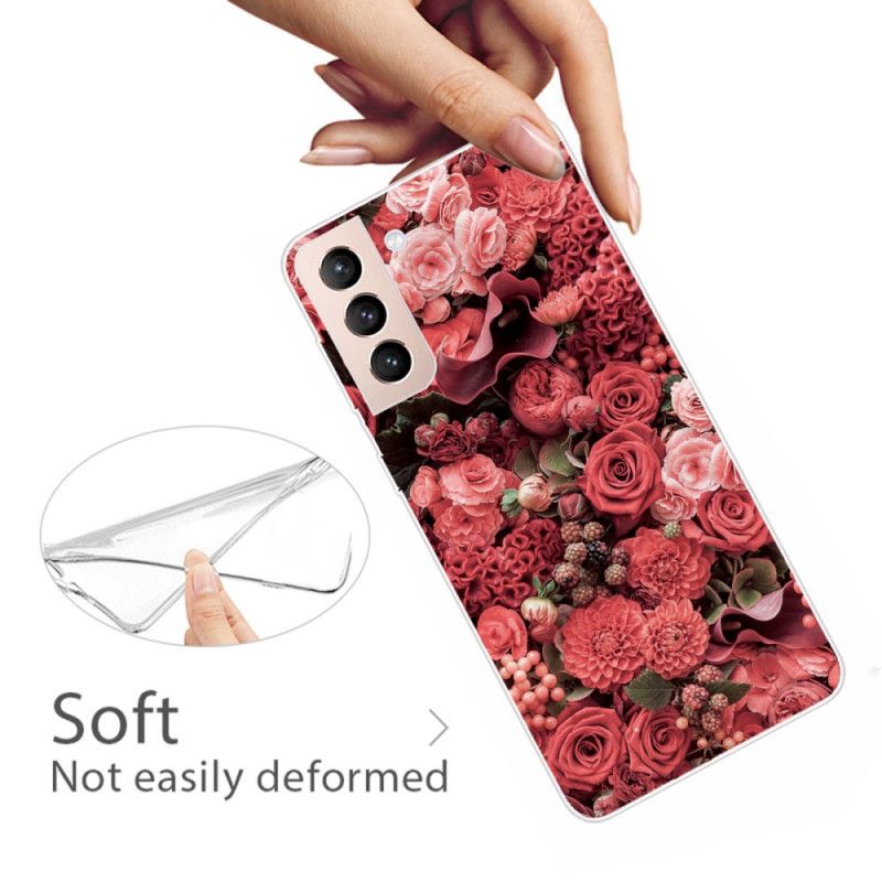 Mobilcover Samsung Galaxy S22 5G Pink Blomster