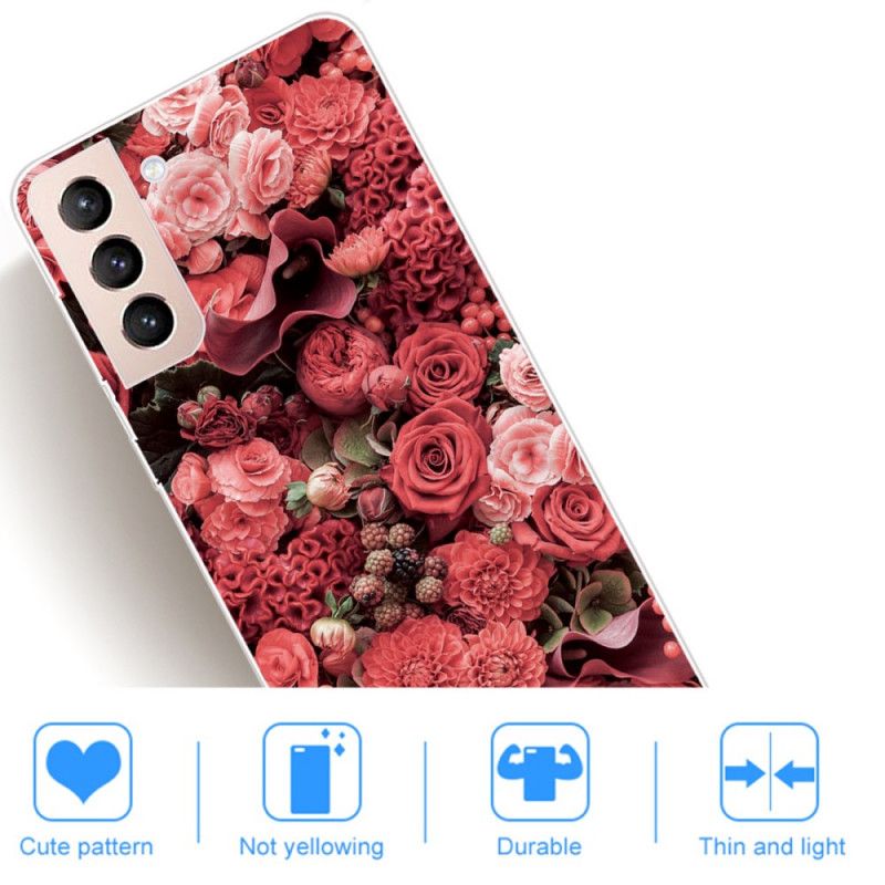 Mobilcover Samsung Galaxy S22 5G Pink Blomster