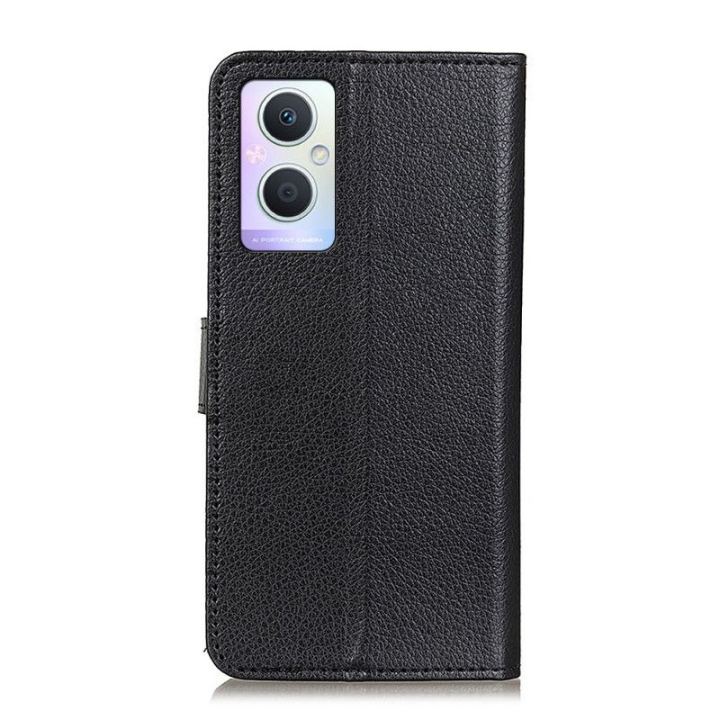 Flip Cover Oppo Reno 8 Lite Traditionel Litchi-læderstil