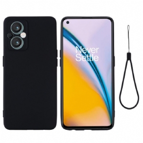 Mobilcover Oppo Reno 8 Lite Med Snor Flydende Silikonestrop