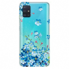 Cover Samsung Galaxy A71 Blå Blomster