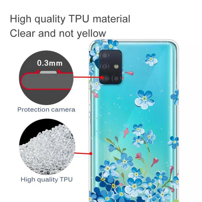 Cover Samsung Galaxy A71 Blå Blomster