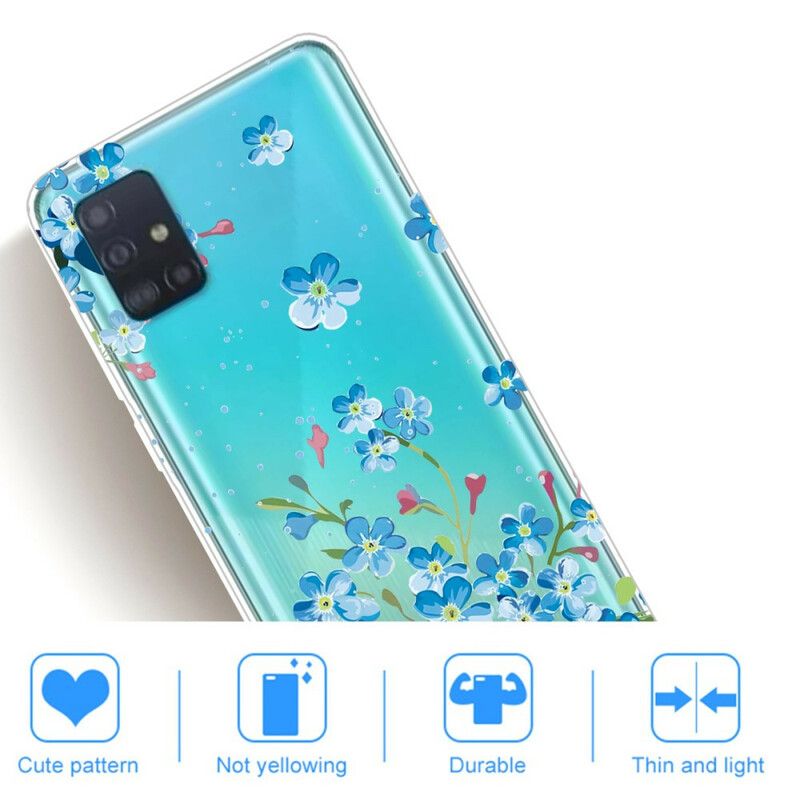 Cover Samsung Galaxy A71 Blå Blomster